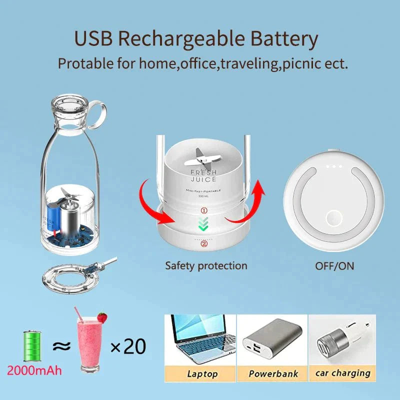 Portable Electric Juicer Blender Usb Chargeable - Authenticshop